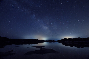 stars opver Ses Salines d’Eivissa i Formentera Natural Park, Formentera, Pitiusas Islands, Balearic Community, Spain