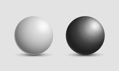 Gray and black ball. Sphere on a light background. Vector for your graphic design.