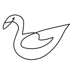Swan Continuous Line Drawing 