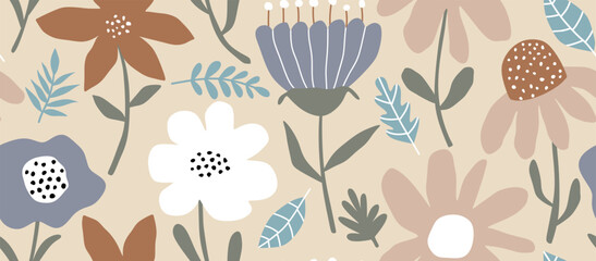 floral seamless pattern with cute flower.