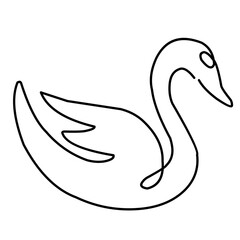 Swan Continuous Line Drawing 
