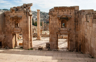 Roman City of Gerasa (Jerash, Jordan) is ancient city with 6.5 thousand years old. Architectural...