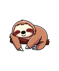 sleeping sloth cartoon © Hasitha
