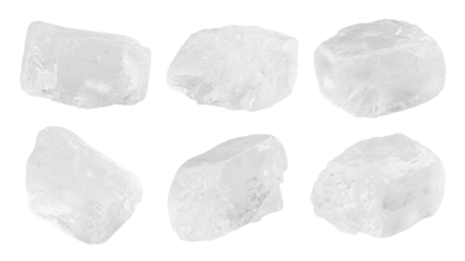 Rock sea salt isolated on white background, full depth of field