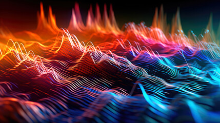 Colorful sound waves. Generative AI