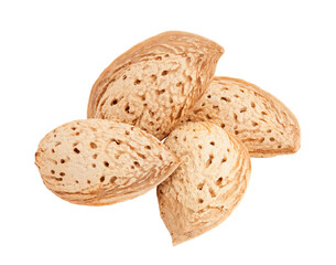 almond isolated on white background, full depth of field