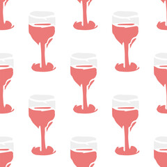 Seamless wine pattern. vector doodle illustration with wine. wine background