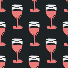 Seamless wine pattern. vector doodle illustration with wine. wine background
