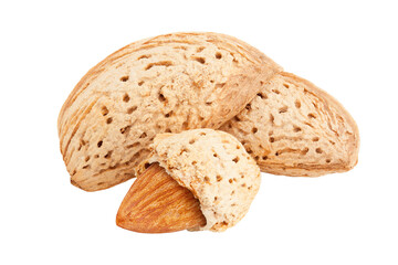 almond isolated on white background, full depth of field