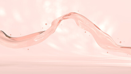 pink abstract cosmetic background . 3D render