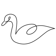 Swan Continuous Line Drawing 