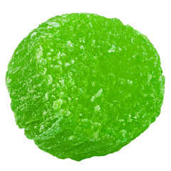 candied fruit, multicolored pineapple, isolated on white background, full depth of field