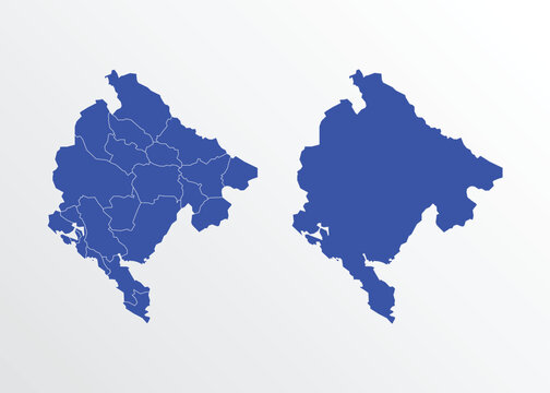 Montenegro map vector illustration. blue color on white background