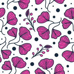 Exotic Seamless Flower Pattern with Vintage Style. Hand Drawn Floral Motif for Fashion, Wallpaper, Wrapping Paper, Background, Fabric, Textile, Apparel, and Card Design