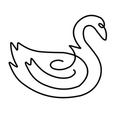 Swan Continuous Line Drawing 