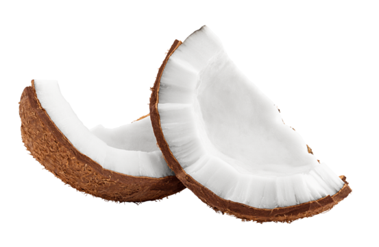 coconut, isolated on white background, full depth of field