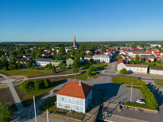 Seaside town Raahe at summertime.