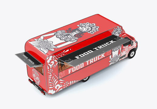 Food Truck Caravan Mockup
