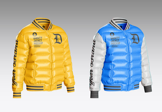 Men's Bomber Jacket Padded Mockup