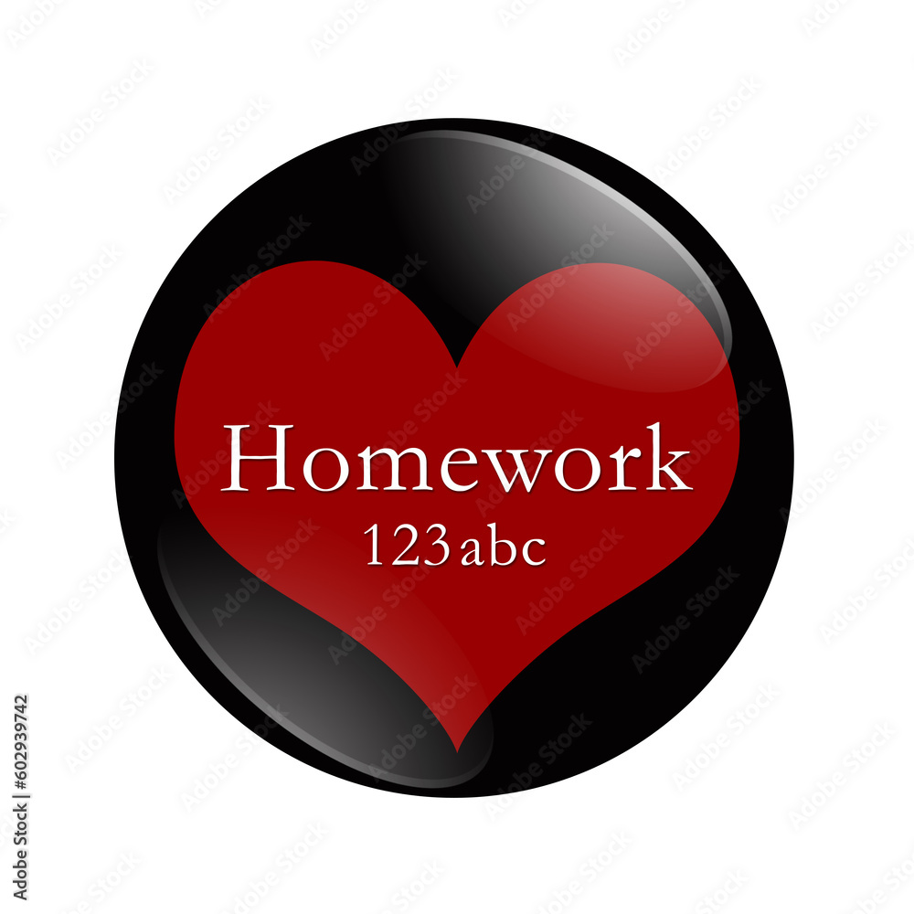 Canvas Prints i love homework button