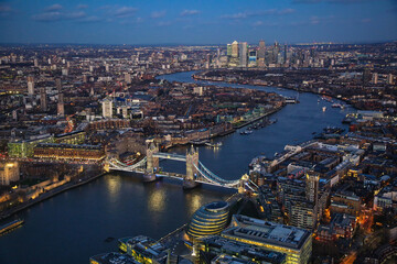 Fototapeta na wymiar City of London and famous Tower Bridge at day