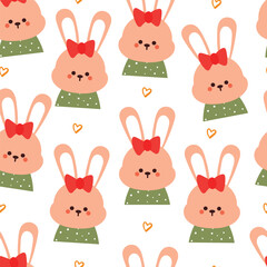 seamless pattern cartoon bunny. cute animal wallpaper for textile, gift wrap paper