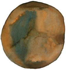 Abstract watercolor colorful circle isolated. Colorful hand drawn organic round blot painting &ndash; Element Illustration