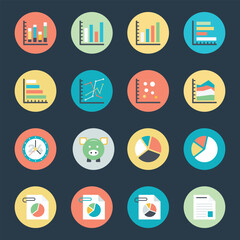 Pack of Trendy Business Infographics Flat Icons   

