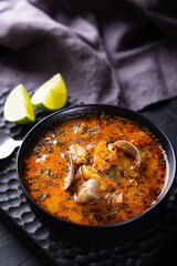 Tom yum soup with seafood