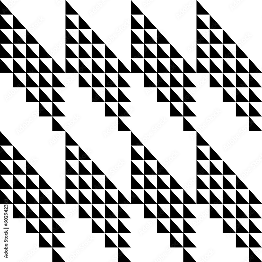 Poster Modern abstract geometric contemporary vector seamless diagonal pattern with simple elements and shapes. Graphic black and white minimalist background.