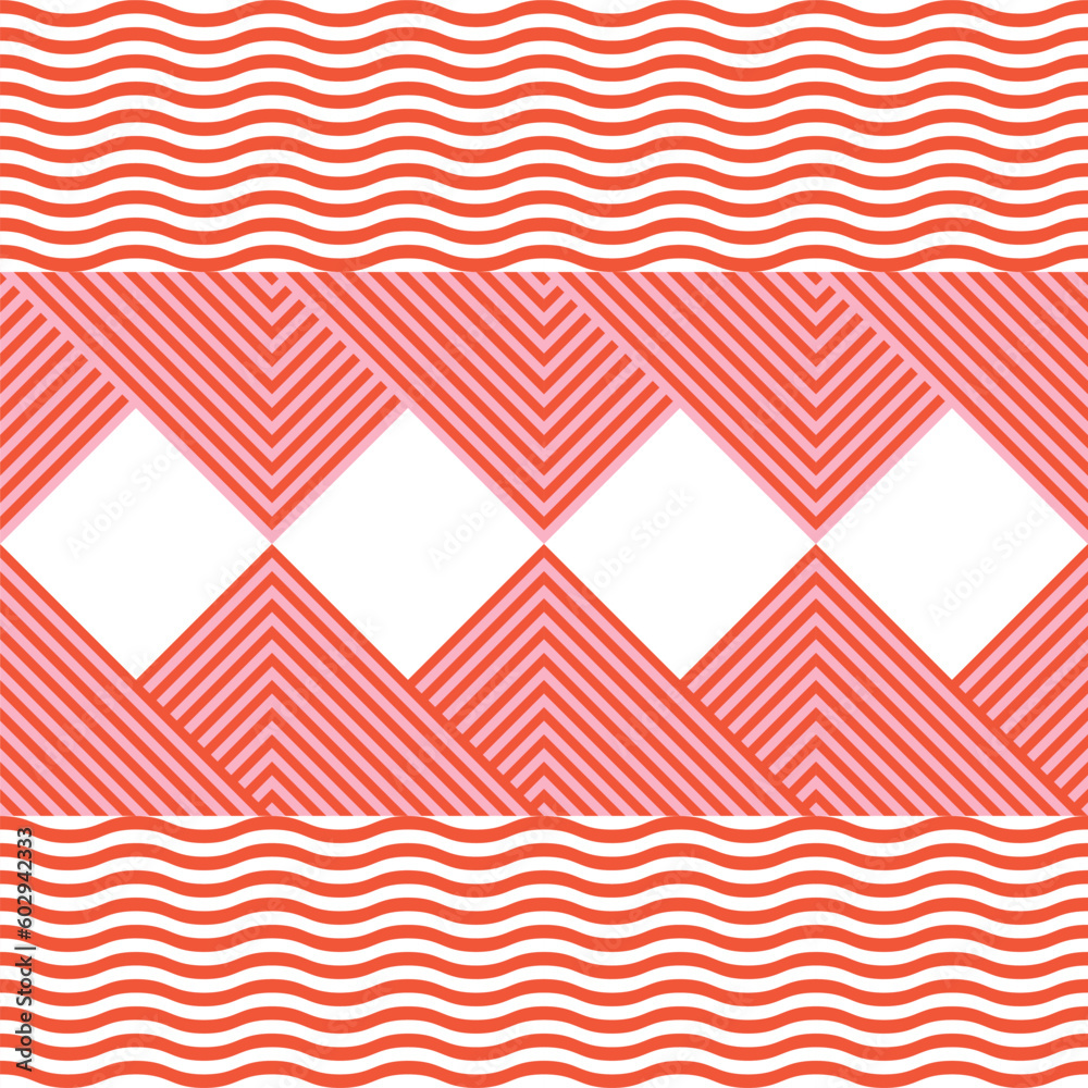 Fototapete modern abstract geometric contemporary vector seamless diagonal pattern with simple elements and sha