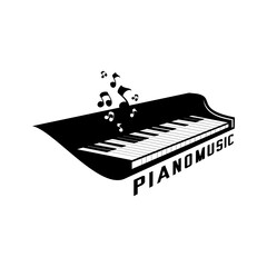 piano vector white background, piano silhouette © SaljulQutub