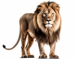 Obraz na płótnie Canvas photo of lion isolated on white background. Generative AI
