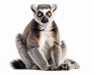 Naklejka premium photo of lemur isolated on white background. Generative AI