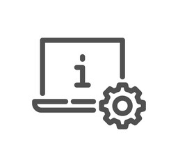 Obraz premium Info and help desk icon outline and linear symbol. 