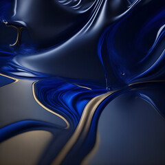 abstract blue background - dark blue and gold background - abstract background - Generative AI