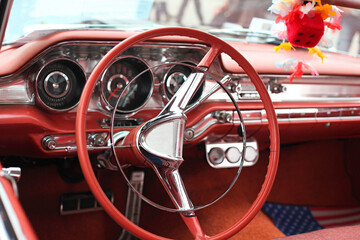 Old car cockpit
