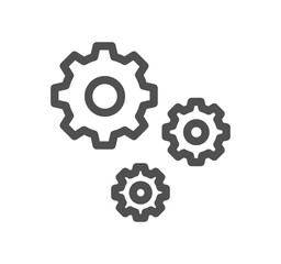 Gear related icon outline and linear symbol.	
