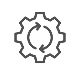 Gear related icon outline and linear symbol.	

