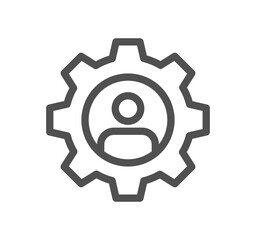 Gear related icon outline and linear symbol.	
