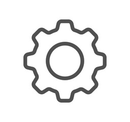 Gear related icon outline and linear symbol.	
