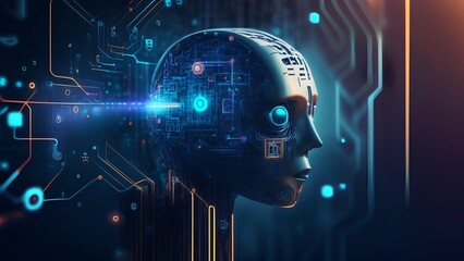 a robot head with A.I technology