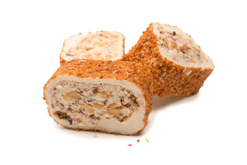 Sweet roll with nuts, turkish sweets.