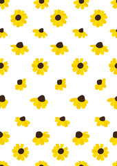 Seamless pattern with yellow flowers.Eps 10 vector.