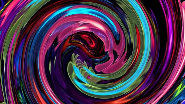 Abstract multicolor chocolate twist liquid . Animated seamless pattern shiny geometric vortex liquid 