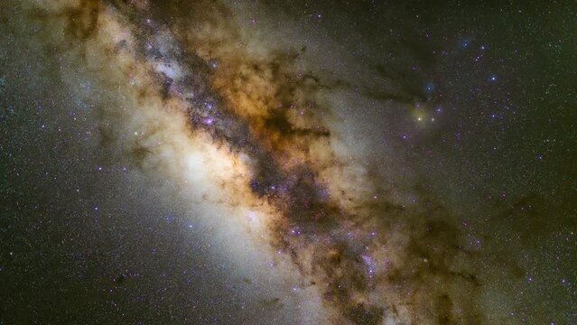Long exposure timelapse with tracking of the Milky Way Galaxy taken in Namibia.