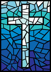 Stained glass cross PNG illustration