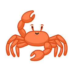 Crab underwater marine animal character for kids game or education