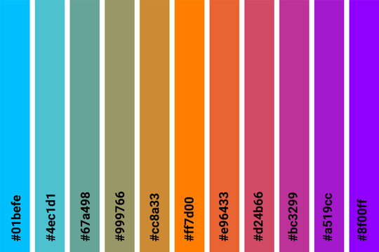 Abstract Colored Palette Guide. Table color shades. Color harmony. Trend colors. Vector illustration EPS 10 File.