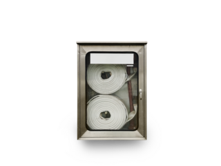 Fire hose cabinet in office building for fire protection preparation PNG transparent